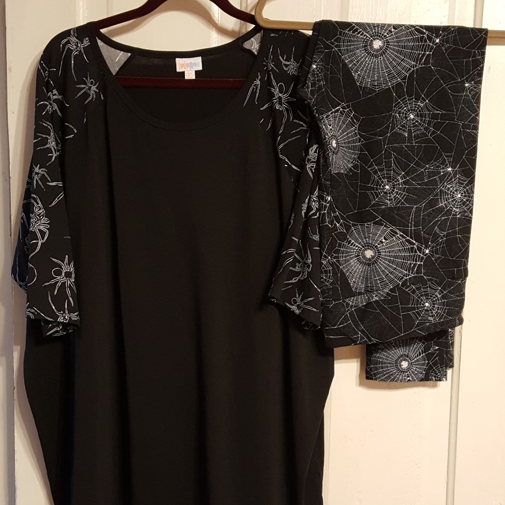 LulaRoe Spider outfit blk/wht 3X/TC2